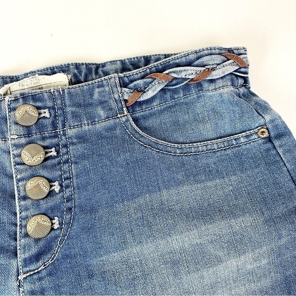 Free People Retro Exposed Button Fly Denim Shorts Size 26 - Picture 3 of 5